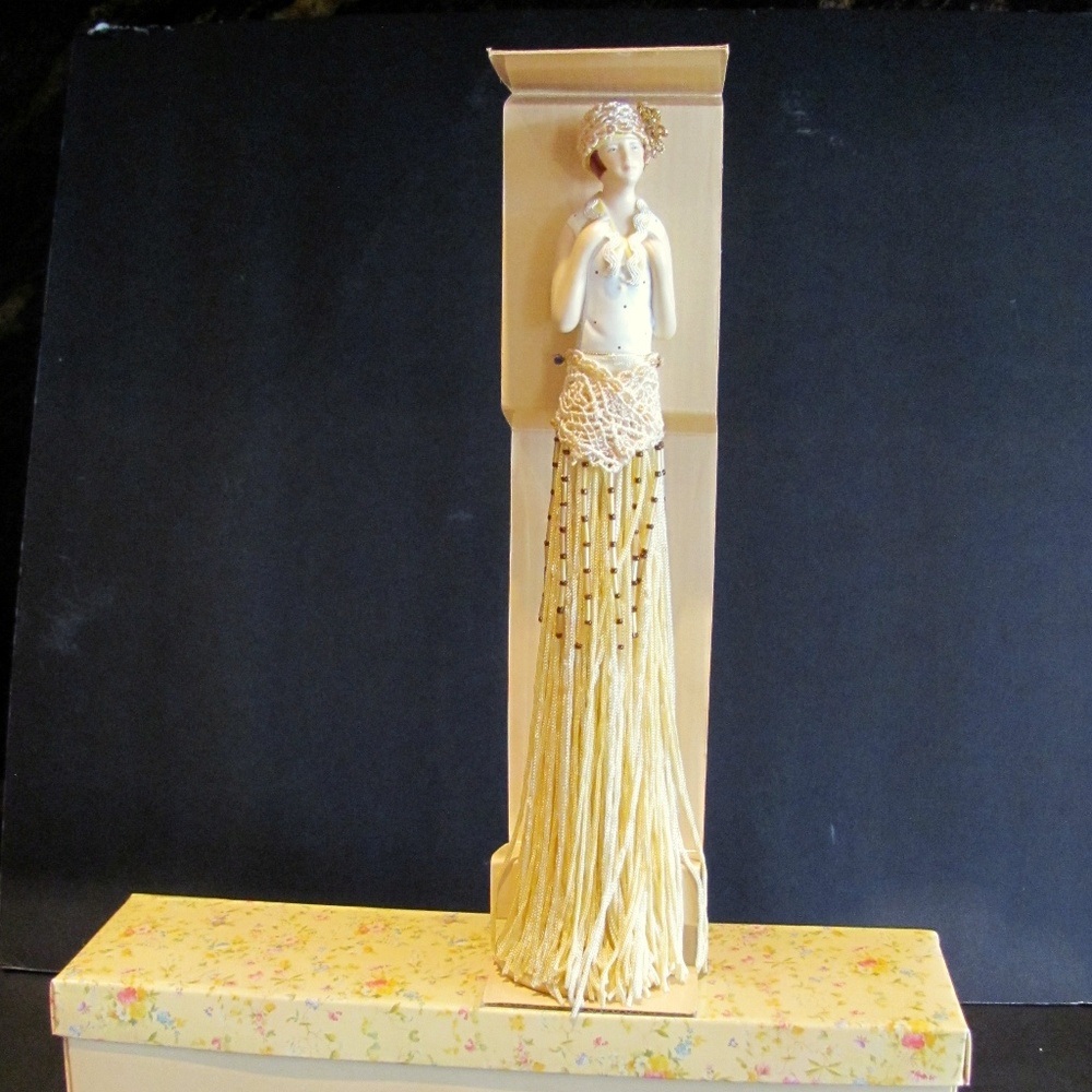 "Putting On The Ritz" Flapper Doll on pedestal